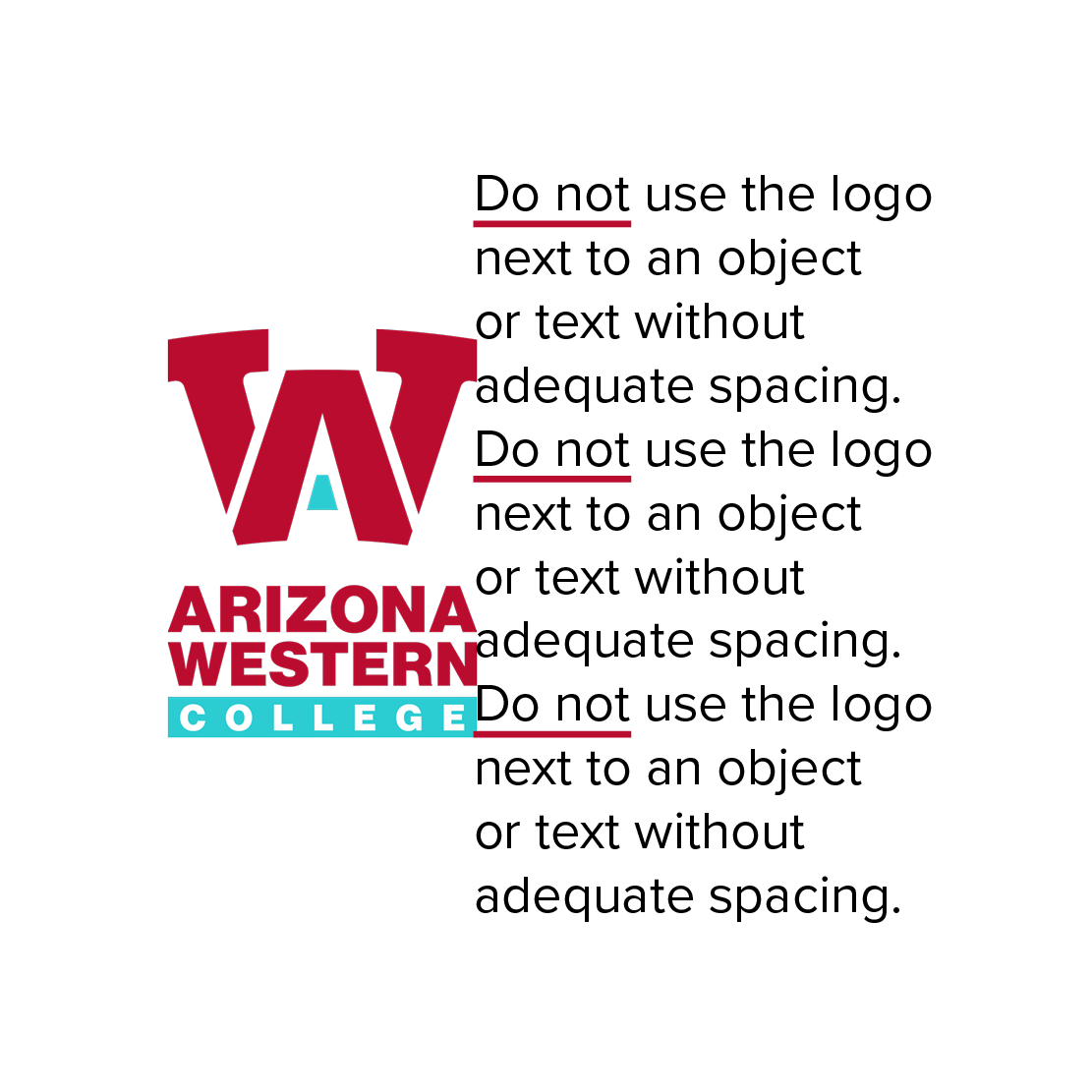 AWC Logo dos and don’ts - Don't Example