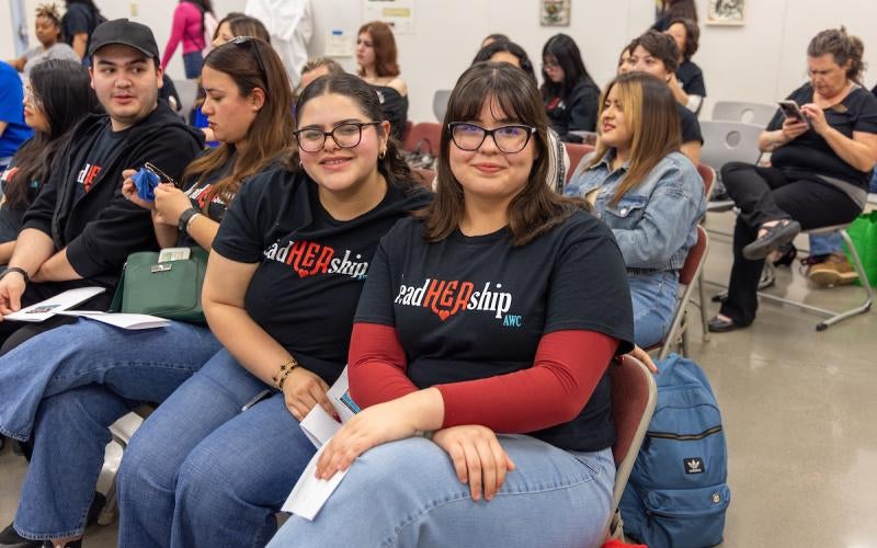 Students in leadHERship workshop