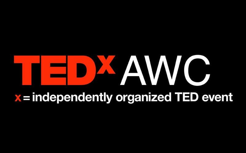 TEDxAWC logo (x = independently organized TED event)