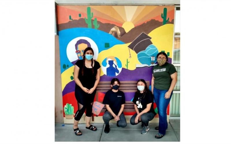 Art club students create Arnold’s Lounge Mural at San Luis Learning Center